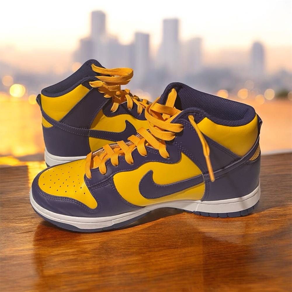 Nike Dunk Retro Purple and Gold High Tops